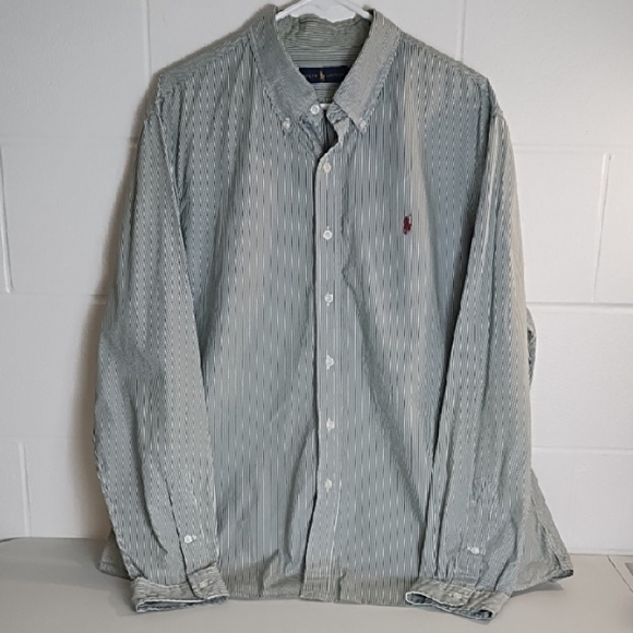 Polo by Ralph Lauren Micro Stripe Cotton Casual Button Down Shirt XXL - Picture 9 of 10